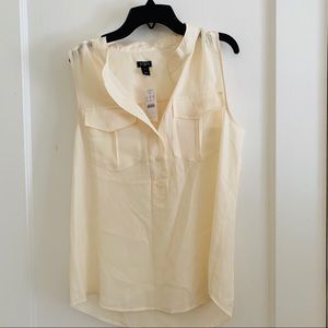 JCrew cream silk sleeveless top new with tags